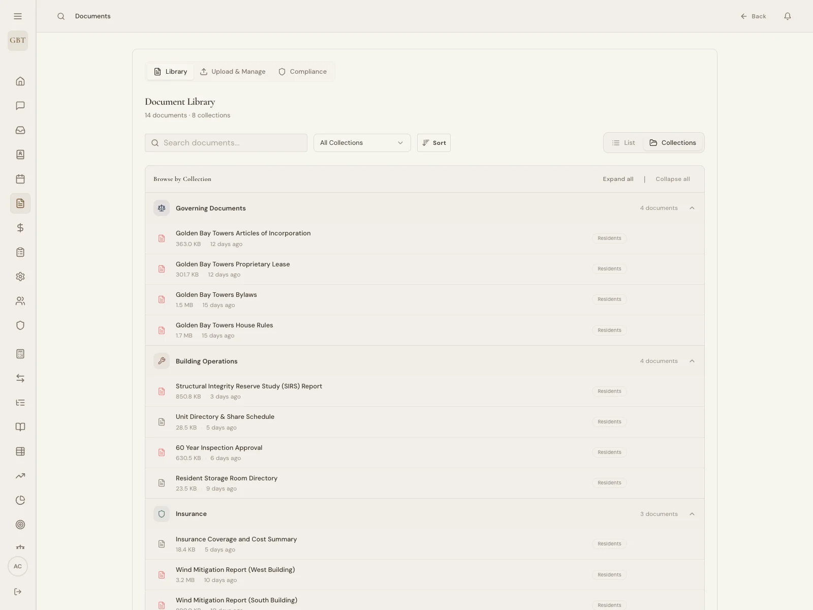 Intelligent document management hub with AI-powered indexing for property documents