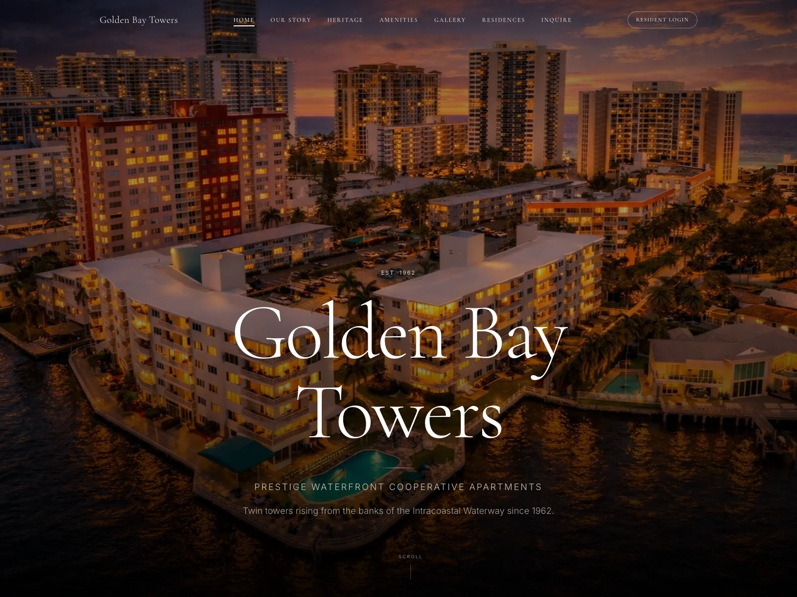 Custom luxury property website with cinematic design and residence listings